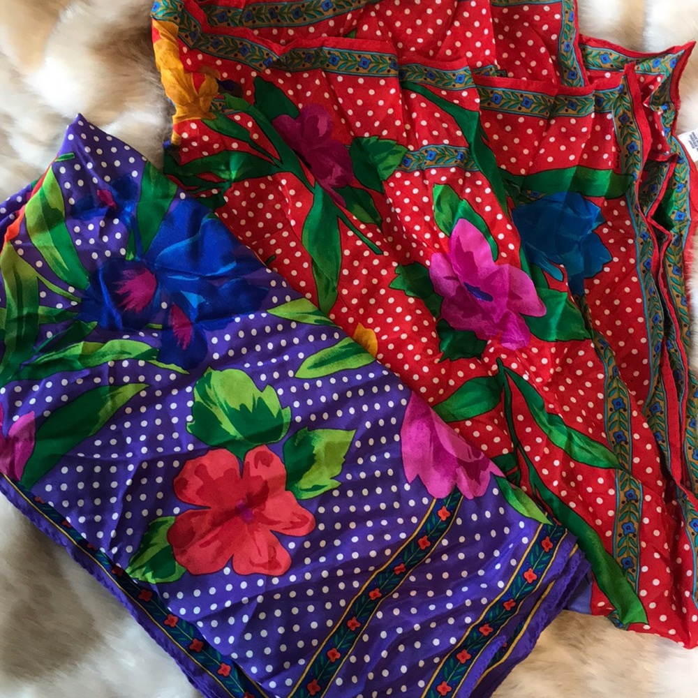 Liz Claiborne floral silk scarves